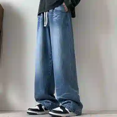 悍戈 美式复古宽松直筒百搭休闲显高显瘦潮牌长裤牛仔裤 男女同款