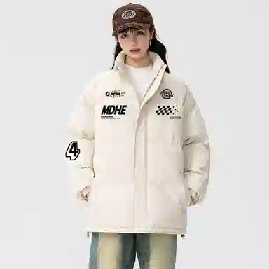 MGDOHOME Vintage Flame Zip-Up Cotton Jacket
