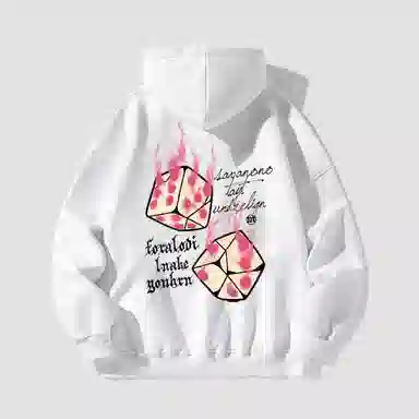 吉姆沃克卫衣 韩版潮流骰子印花连帽