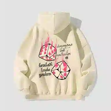 吉姆沃克卫衣 韩版潮流骰子印花连帽