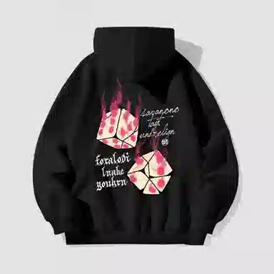 吉姆沃克卫衣 韩版潮流骰子印花连帽