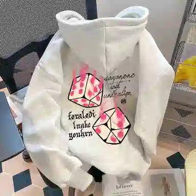 吉姆沃克卫衣 韩版潮流骰子印花连帽