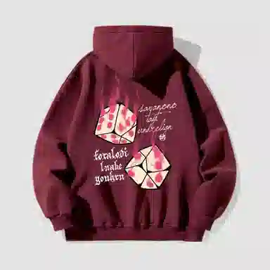 吉姆沃克卫衣 韩版潮流骰子印花连帽