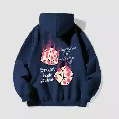 吉姆沃克卫衣 韩版潮流骰子印花连帽