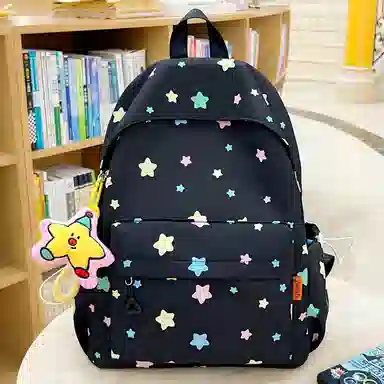 森马 可爱星星轻便书包小清新简约百搭背包森系 尼龙 双肩包 常规 女款 多色