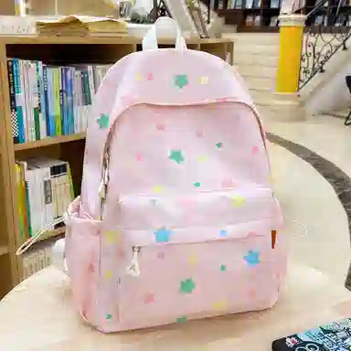 森马 可爱星星轻便书包小清新简约百搭背包森系 尼龙 双肩包 常规 女款 多色