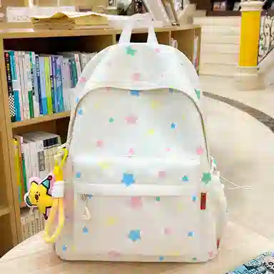 森马 可爱星星轻便书包小清新简约百搭背包森系 尼龙 双肩包 常规 女款 多色
