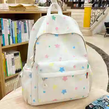 森马 可爱星星轻便书包小清新简约百搭背包森系 尼龙 双肩包 常规 女款 多色