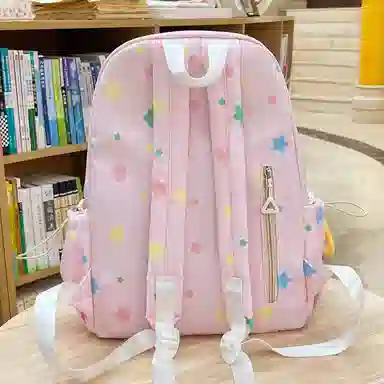 森马 可爱星星轻便书包小清新简约百搭背包森系 尼龙 双肩包 常规 女款 多色
