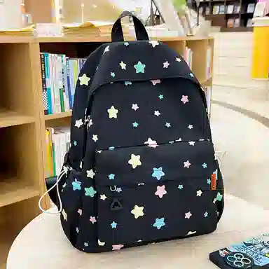 森马 可爱星星轻便书包小清新简约百搭背包森系 尼龙 双肩包 常规 女款 多色