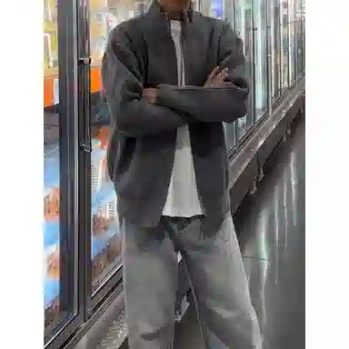 虫小绿 美式复古慵懒风多季适用拉链开衫外套针织衫 男款