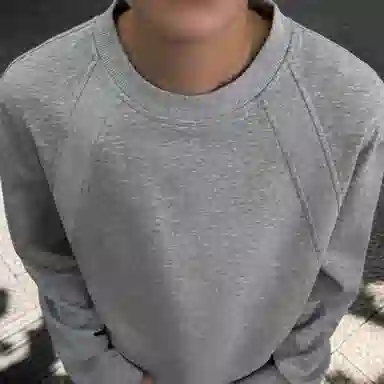 悍戈 美式高街解构拼接纯色简约风套头长袖内搭卫衣 男女同款