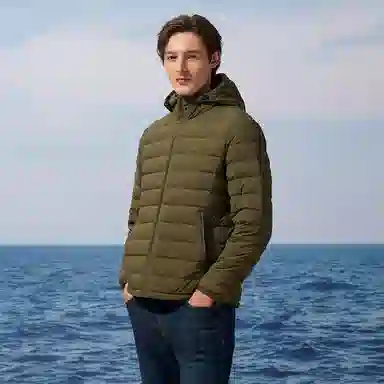 Nautica Windproof Hooded Down Jacket
