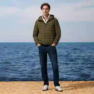 Nautica Windproof Hooded Down Jacket