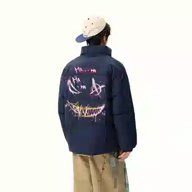 JHCZC Graffiti Demon Logo Puffer Jacket