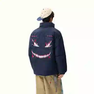 JHCZC Vintage Demon Logo Puffer Jacket