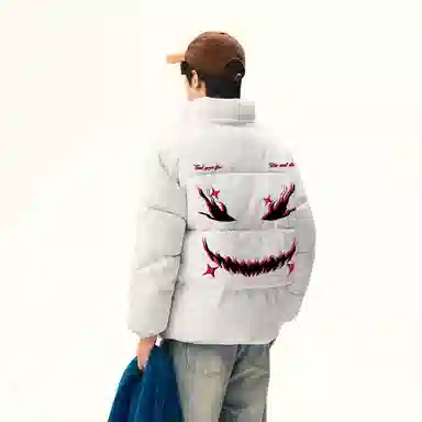 JHCZC Vintage Demon Logo Puffer Jacket