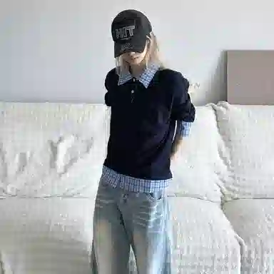 HRDW Miu Polo Collar Sweatshirt