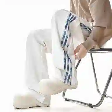 引创 迷彩条纹卫裤男款潮牌直筒大码宽松美式重磅阔腿运动裤子休闲裤 男女同款