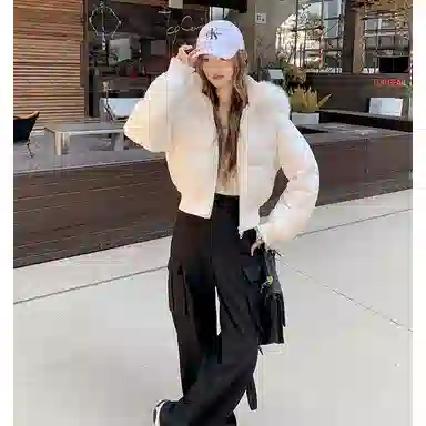 FTTHR Vintage Fur Collar Hoodie Coat