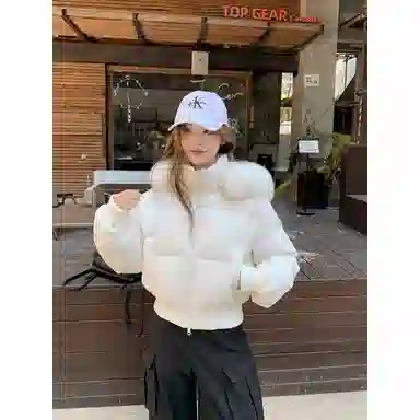 FTTHR Vintage Fur Collar Hoodie Coat