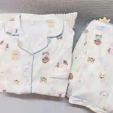 静英鸾 柯基图案简约舒适可外穿家居服睡衣套装 女款