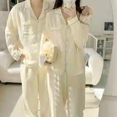 静英鸾  秋季翻领格子时尚简约风休闲舒适家居服睡衣礼盒 男女同款