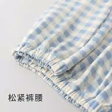 静英鸾 休闲时尚翻领简约格子卡通小番茄亲肤舒适可外穿家居服睡衣套装 女款