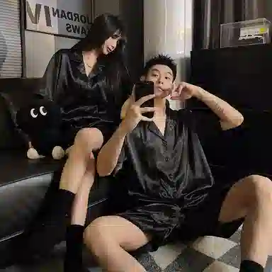 静英鸾 翻领竹子简约风休闲舒适家居服睡衣套装 男女同款