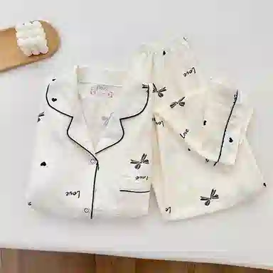静英鸾 秋季蝴蝶结时尚甜美风休闲舒适家居服睡衣套装 女款