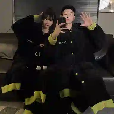 静英鸾 珊瑚绒加厚加绒中长款卡通可爱小怪兽连帽睡袍秋冬季保暖家居服睡衣套装 男女同款