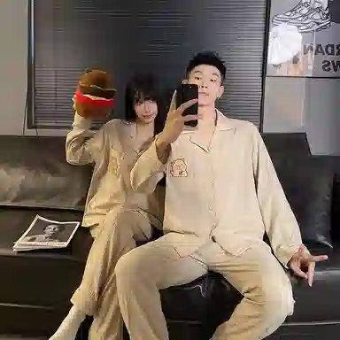 静英鸾 翻领卡皮巴拉甜美风休闲舒适家居服睡衣套装 男女同款