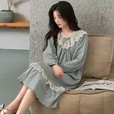 静英鸾 带胸垫甜美可爱简约时尚柔软舒适小清新家居服睡裙 女款