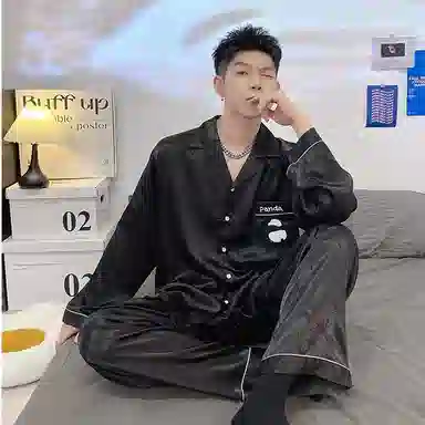 静英鸾 舒适简约设计长袖长裤翻领可外穿家居服睡衣礼盒 男款