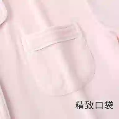 静英鸾 休闲简约甜美时尚翻领印花蝴蝶结亲肤舒适可外穿家居服睡衣套装 女款