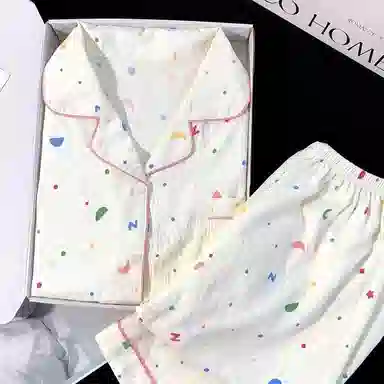 静英鸾  甜美款翻领设计简约舒适亲肤透气可外穿家居服睡衣套装 女款