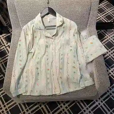 静英鸾 翻领植物花卉时尚甜美风休闲舒适家居服秋季睡衣套装 女款