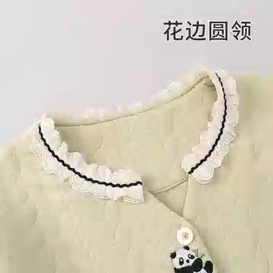 静英鸾 休闲简约时尚甜美可爱卡通熊猫亲肤舒适柔软可外穿家居服睡衣套装 女款