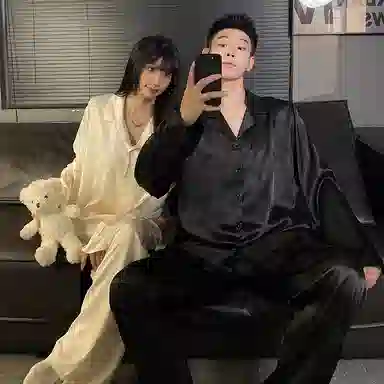 静英鸾 竹子翻领长袖长裤休闲舒适家居服睡衣礼盒 男女同款