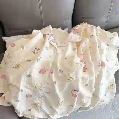 静英鸾 可爱小兔子图案简约透气舒适可外穿家居服睡衣套装 女款