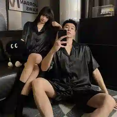 静英鸾 翻领竹子简约风休闲舒适家居服睡衣套装 男女同款