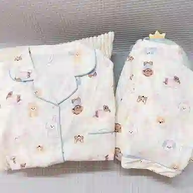 静英鸾 柯基图案简约舒适可外穿家居服睡衣套装 女款