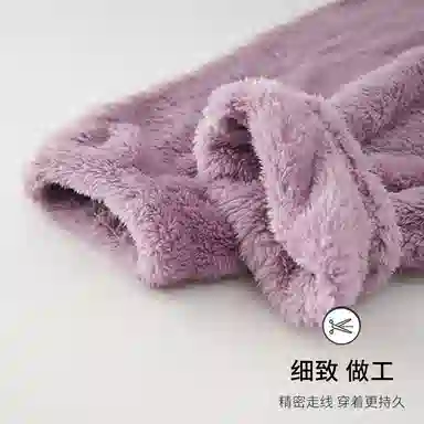 静英鸾 舒适简约加绒加厚宽松长裤柔软家居服睡裤 女款