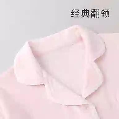 静英鸾 休闲简约甜美时尚翻领印花蝴蝶结亲肤舒适可外穿家居服睡衣套装 女款