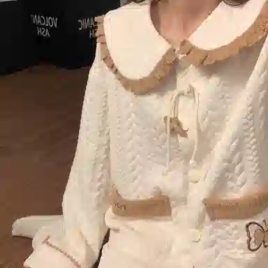 静英鸾 珊瑚绒三层夹棉保暖加绒加厚长袖长裤可爱甜美蝴蝶家居服冬季睡衣套装 女款