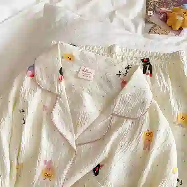 静英鸾 可爱企鹅慵懒甜美风休闲舒适家居服睡衣套装 女款