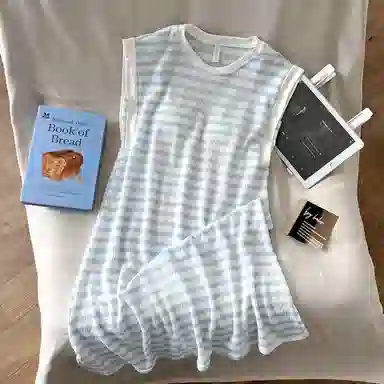 静英鸾 夏季女舒适简约休闲风无袖条纹家居服睡衣礼盒 女款