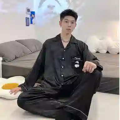 静英鸾 舒适简约设计长袖长裤翻领可外穿家居服睡衣礼盒 男款