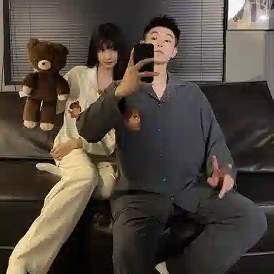 静英鸾  翻领卡通小狗甜美风休闲舒适家居服睡衣礼盒 男女同款