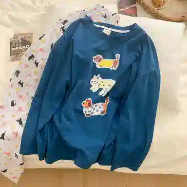 静英鸾 圆领卡通动物休闲舒适甜美风可外穿家居服睡衣套装 女款